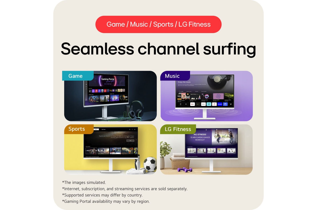 LG Monitor 32U850SA-W 31.5” 4K UHD IPS Smart Monitor with webOS and built-in FHD webcam