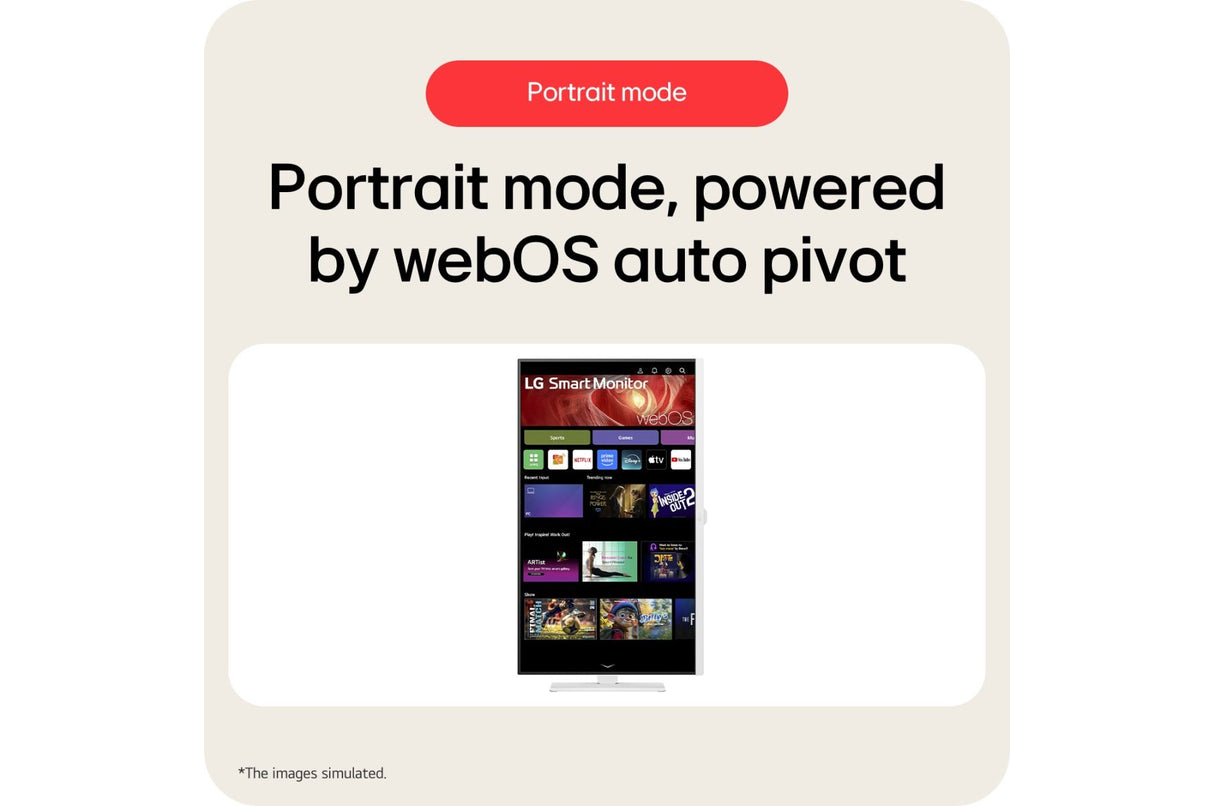 LG Monitor 32U720SA-W - 31.5” 4K UHD Smart Monitor with webOS