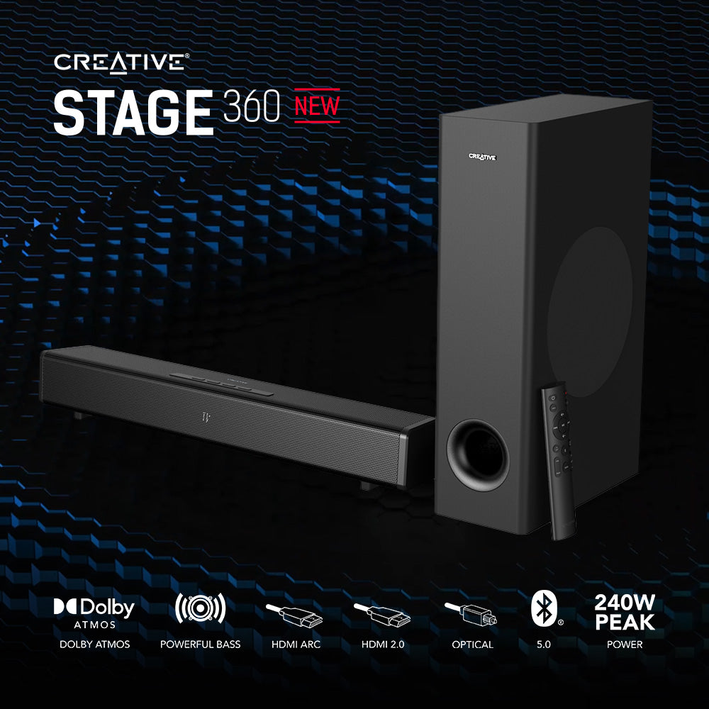 Creative Stage 360 2.1 Soundbar with Dolby Atmos®