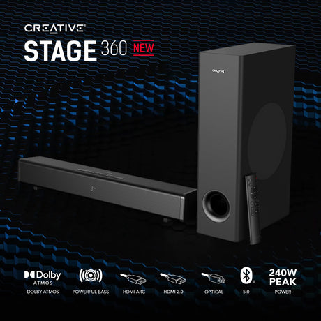 Creative Stage 360 2.1 Soundbar with Dolby Atmos®