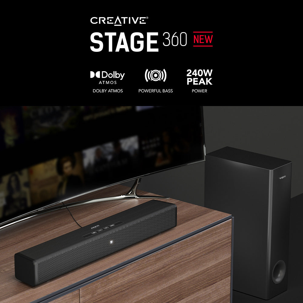 Creative Stage 360 2.1 Soundbar with Dolby Atmos®