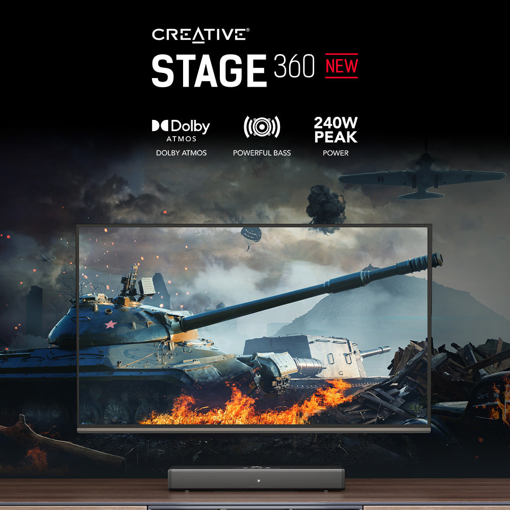 Creative Stage 360 2.1 Soundbar with Dolby Atmos®