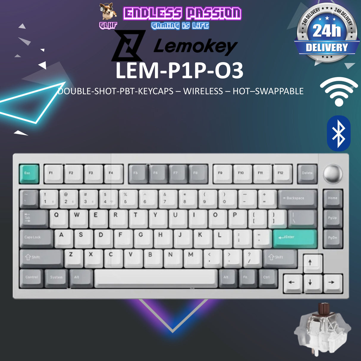 Lemokey P1 Pro Custom Gaming Keyboard - Space Sliver