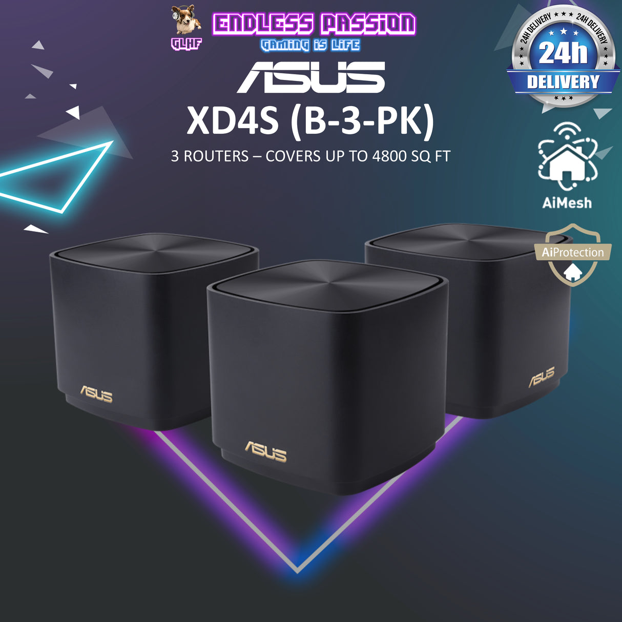 ASUS ZenWiFi XD4S Whole-Home Mesh WiFi 6 (802.11ax) System