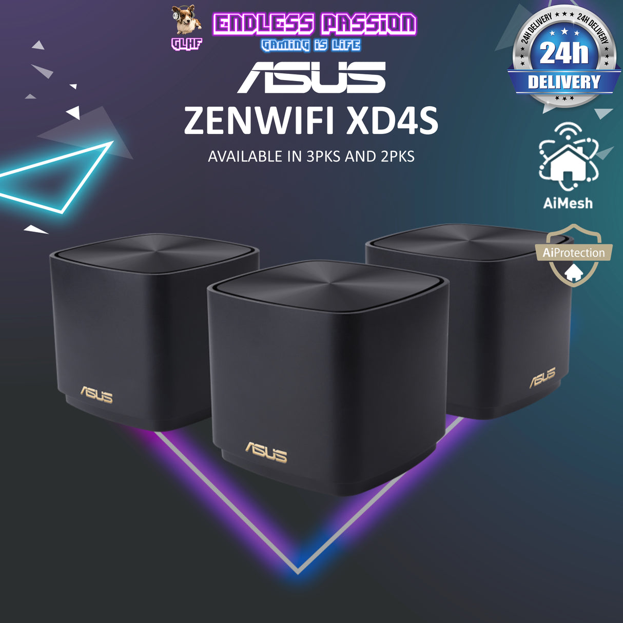 ASUS ZenWiFi XD4S Whole-Home Mesh WiFi 6 (802.11ax) System