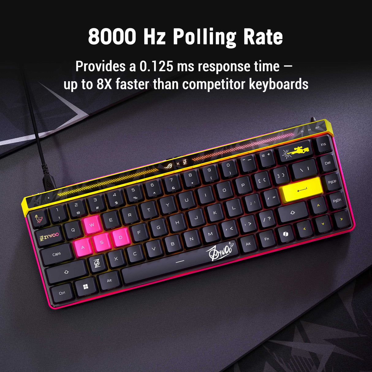 ASUS ROG Falchion Ace HFX ZywOo Edition 65% Wired Gaming Keyboard - ROG HFX Magnetic Switch