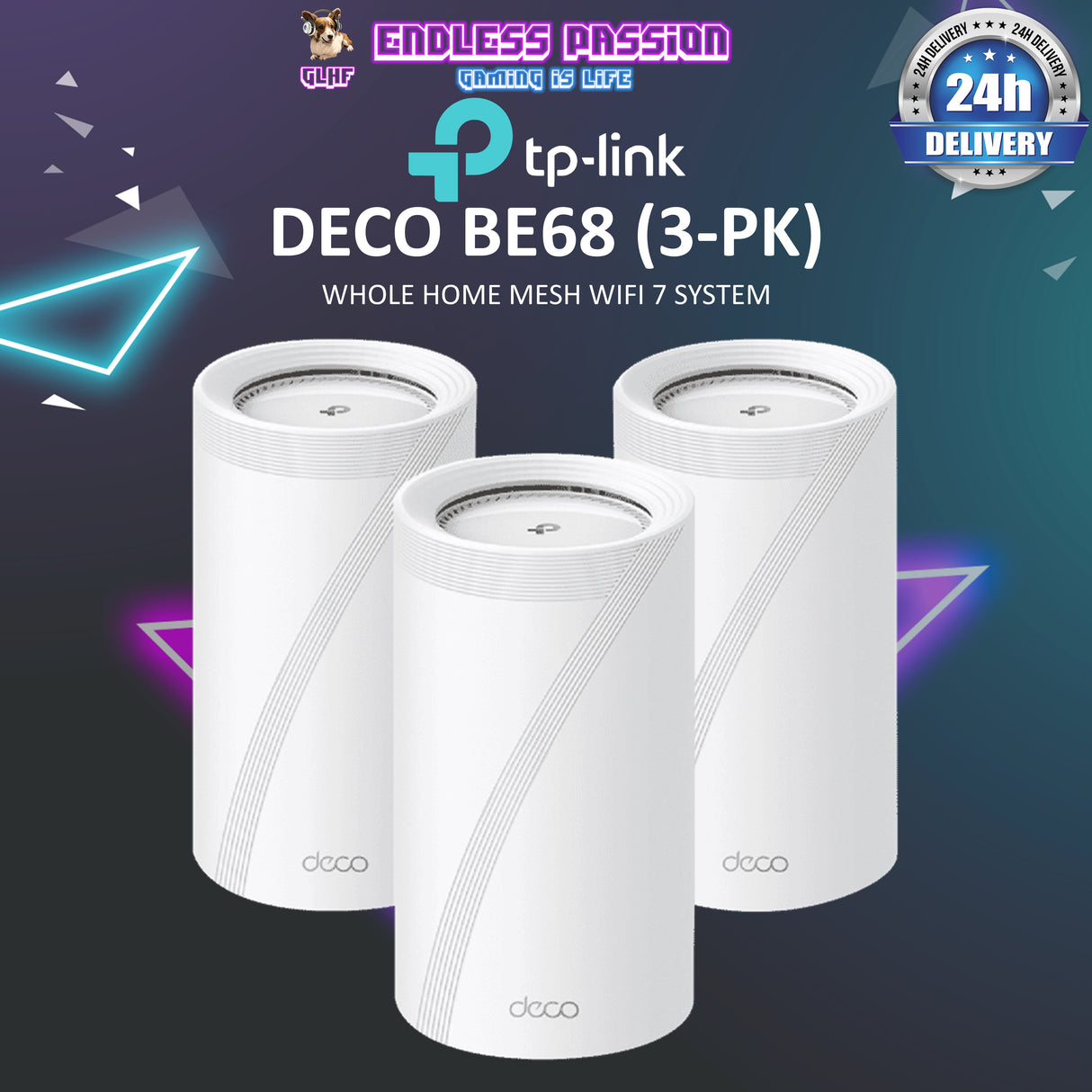 TP-LINK Deco BE68 - BE14000 Tri-Band Whole Home Mesh WiFi 7 System
