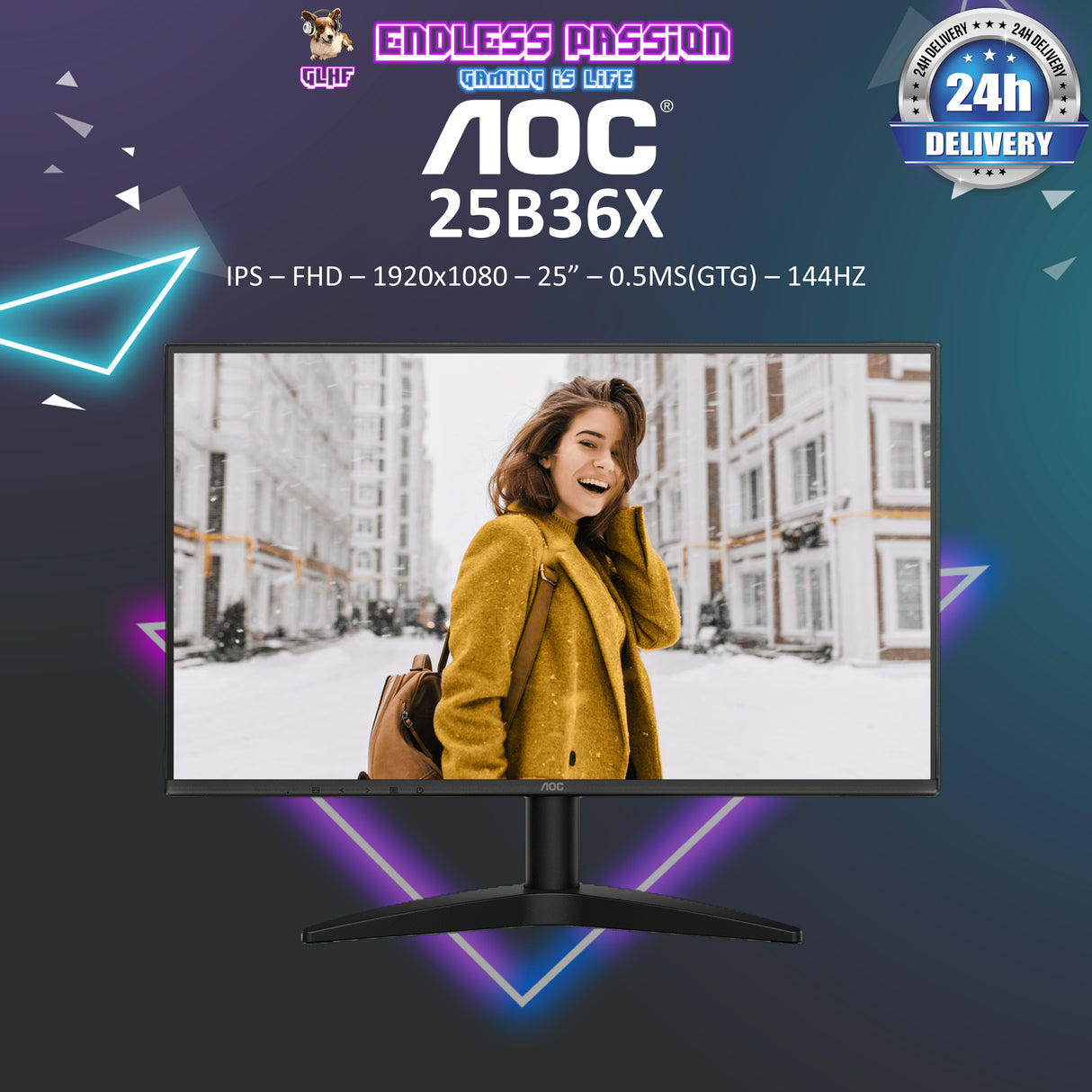 AOC 25B36X 24.5" 144Hz FHD IPS 0.5ms