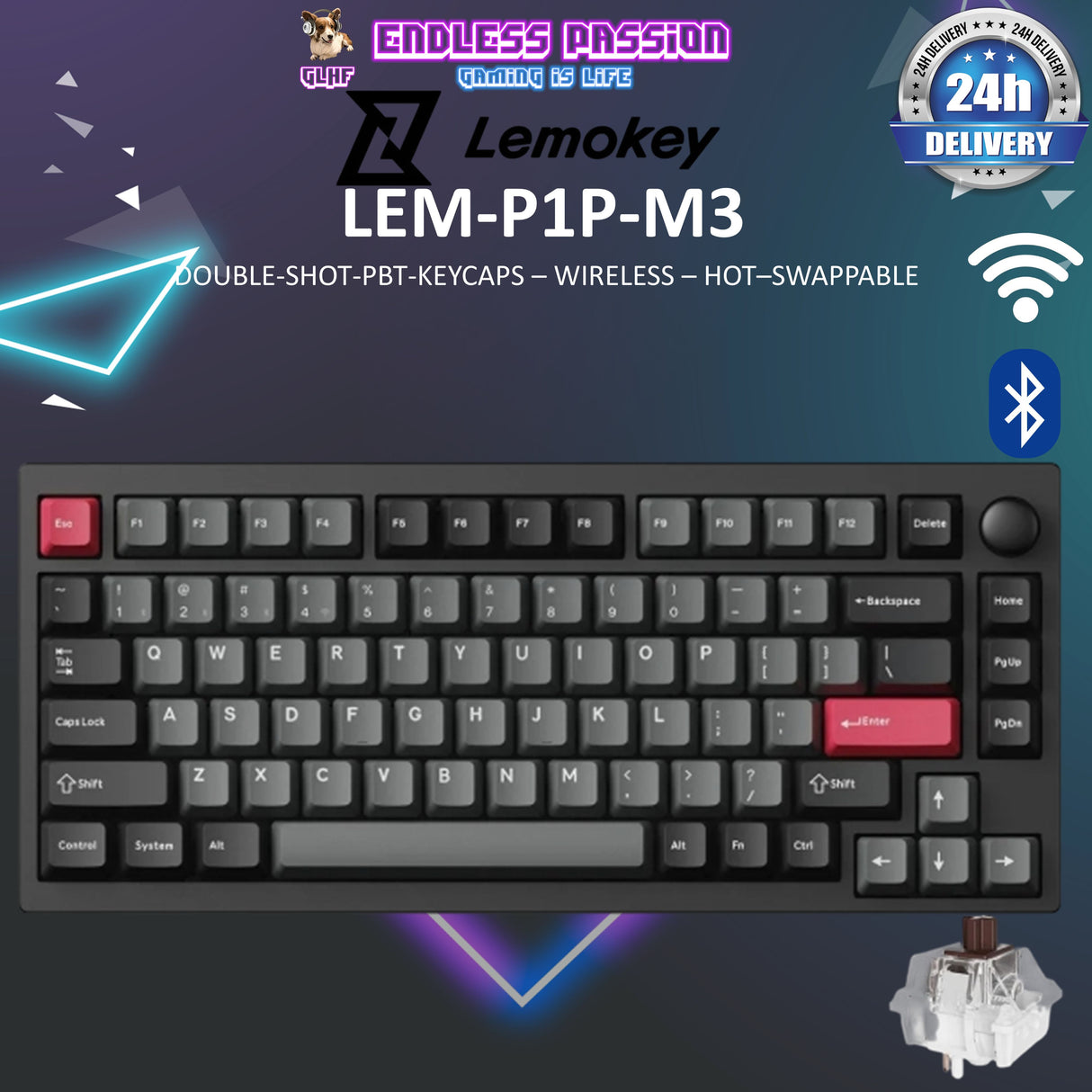 Lemokey P1 Pro Custom Gaming Keyboard - Carbon Black