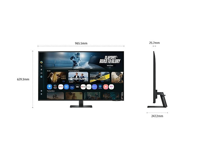 Samsung Smart M7 M70F 43" 4K VA Display Monitor - LS43FM702UEXXS