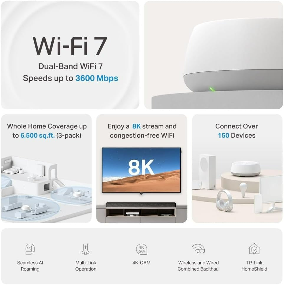 TP-LINK Deco BE22 - BE3600 Whole Home Mesh WiFi 7 System