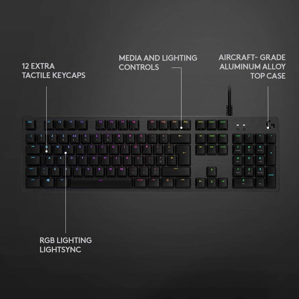 G512 Carbon RGB Mechanical Gaming Keybo… Logitech G512 Lightsync RGB Mechanical Gaming Keyboard