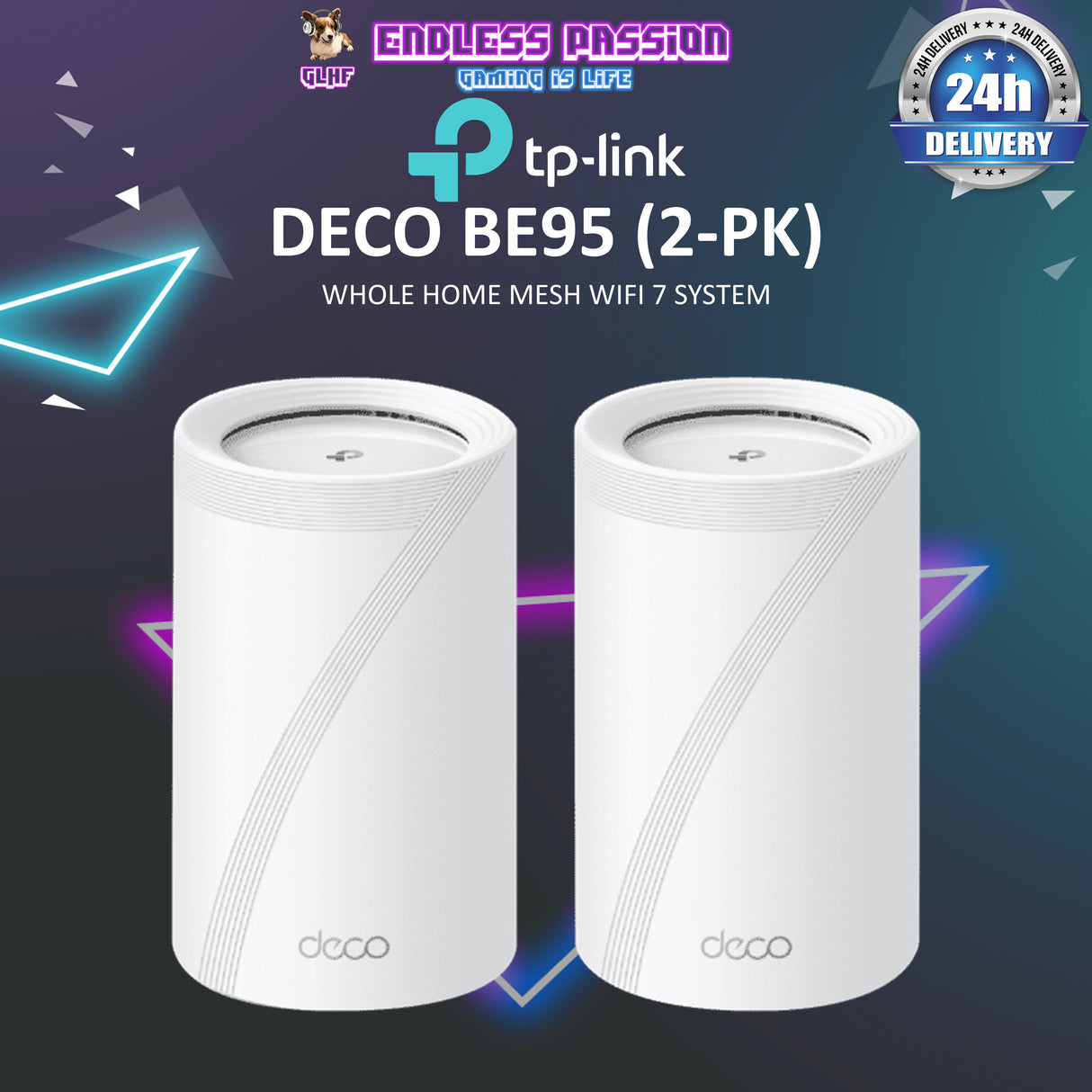 TP-LINK Deco BE95 - BE33000 Quad-Band Whole Home Mesh WiFi 7 System