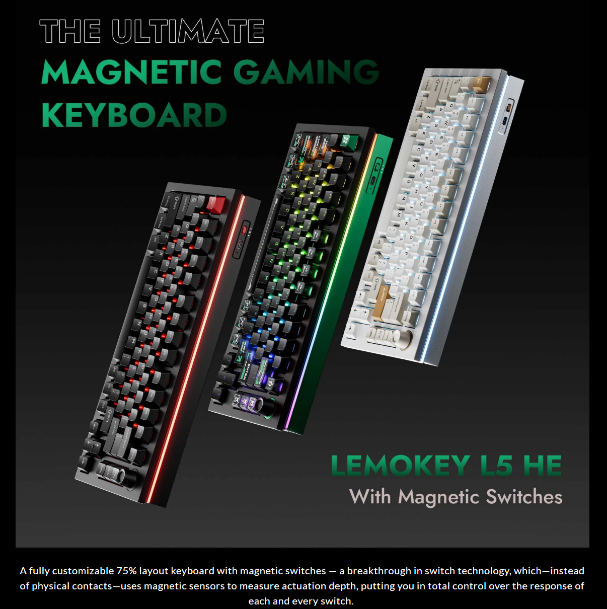 Lemokey L5 HE Wired Magnetic Switch Custom Gaming Keyboard
