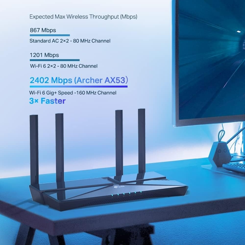 TP Link Archer AX53 AX3000 Dual Band Gigabit Wi-Fi 6 Router