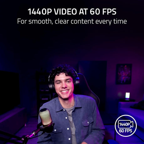 Razer Kiyo V2 X - 1080p60 Webcam for Content Creation and Streaming - Black Edition
