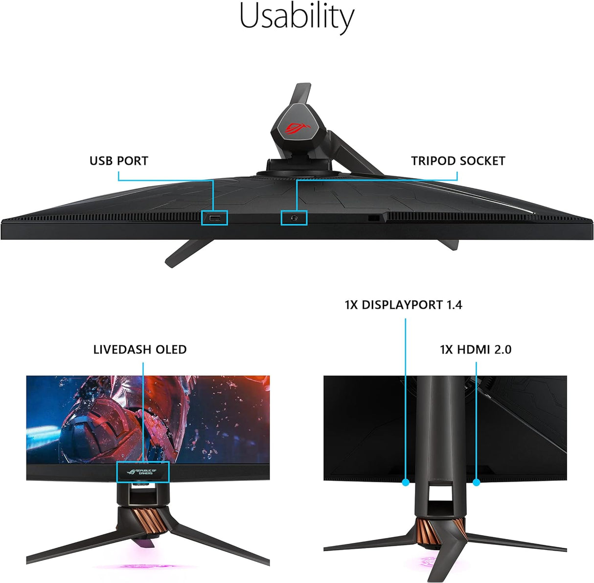 ASUS ROG Swift PG32UQX 32 Inch 4K 144 Hz Gaming Monitor