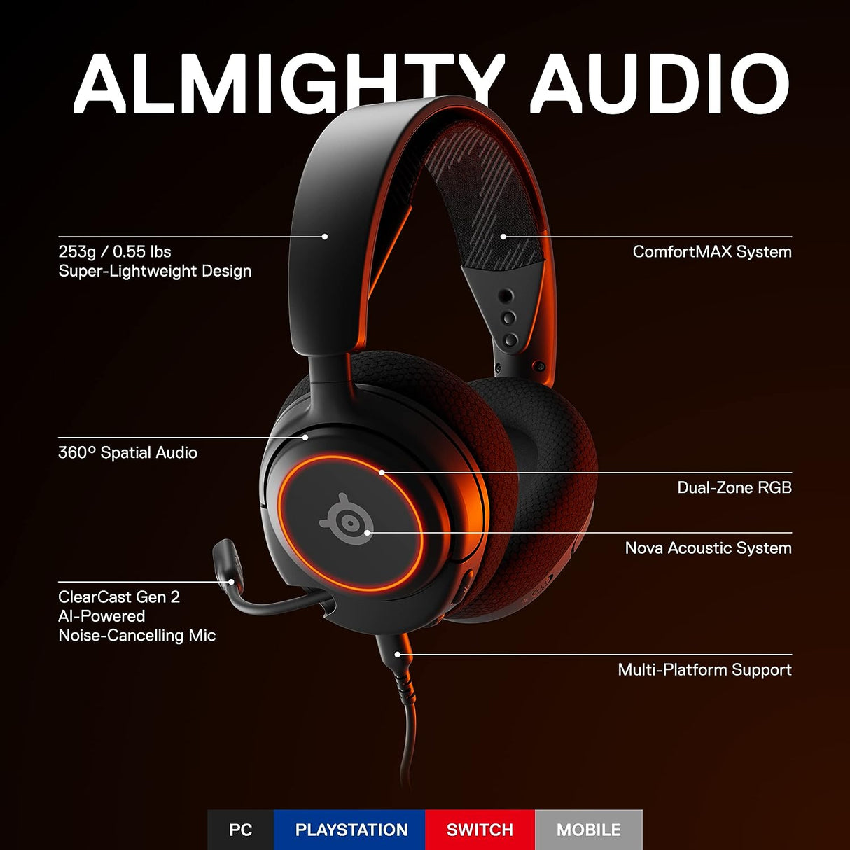 SteelSeries Arctis Nova 3 Wired Gaming Headset