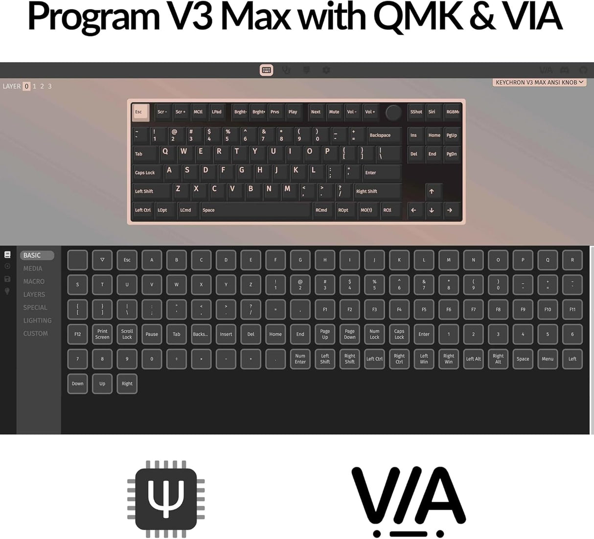 Keychron V3 Max Tenkeyless QMK/VIA Wireless Custom Mechanical Keyboard