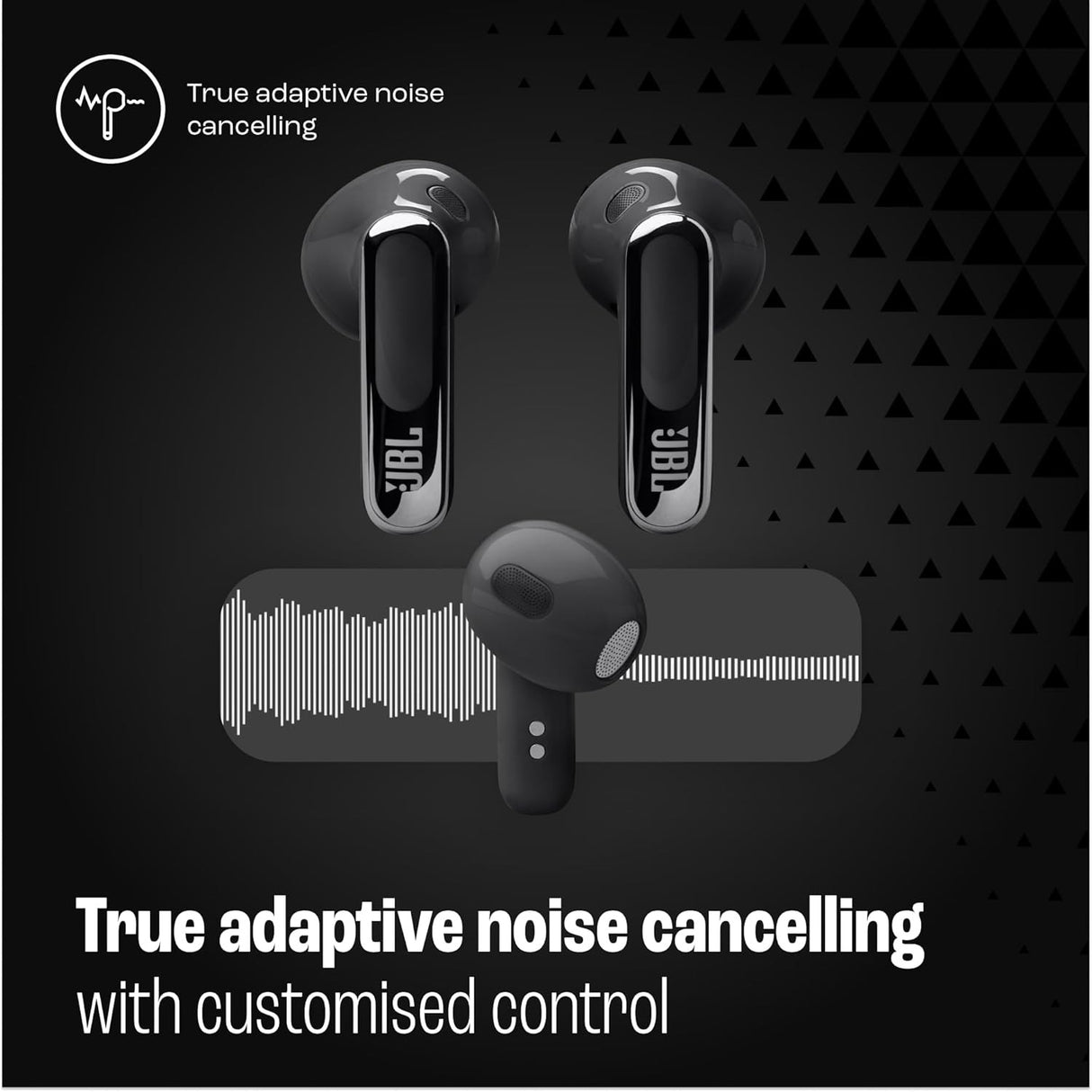 JBL Live Flex 3 True Wireless Noise-Cancelling Closed-Stick Earbuds