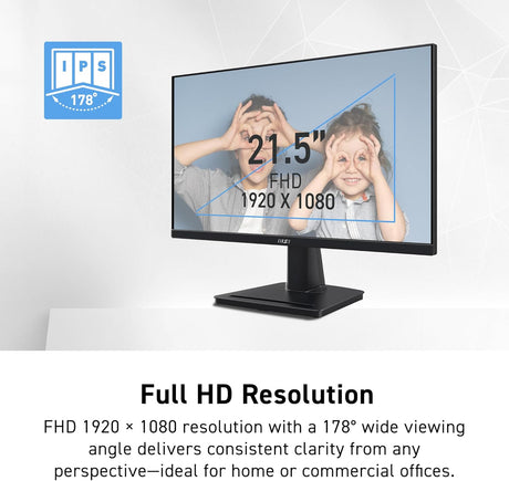 MSI PRO MP225 22-inch IPS 1920 x 1080 (FHD) 100Hz 1ms Productivity Monitor