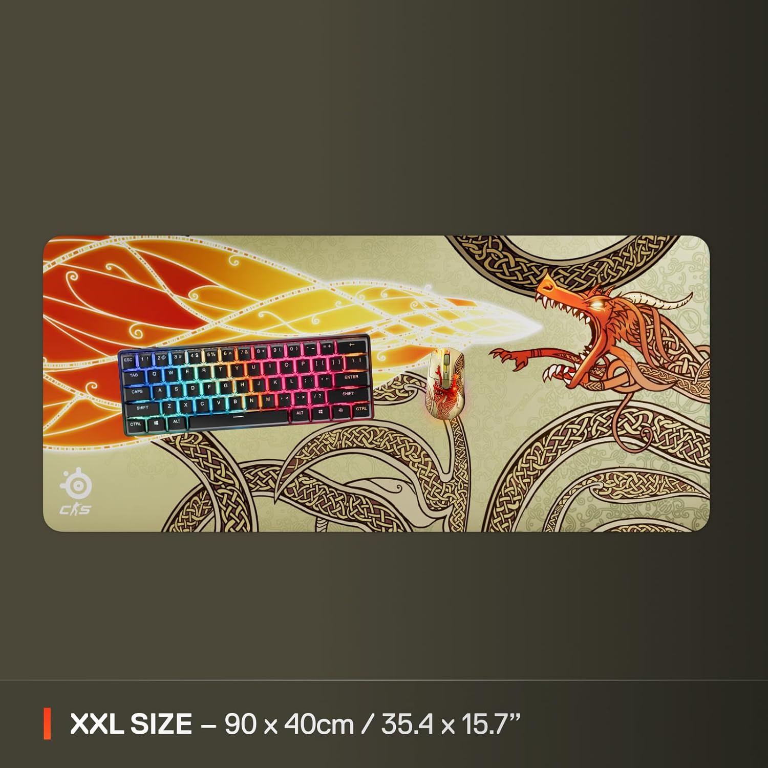SteelSeries QCK XXL CS2 Dragon Lore Edition – Endless Passion