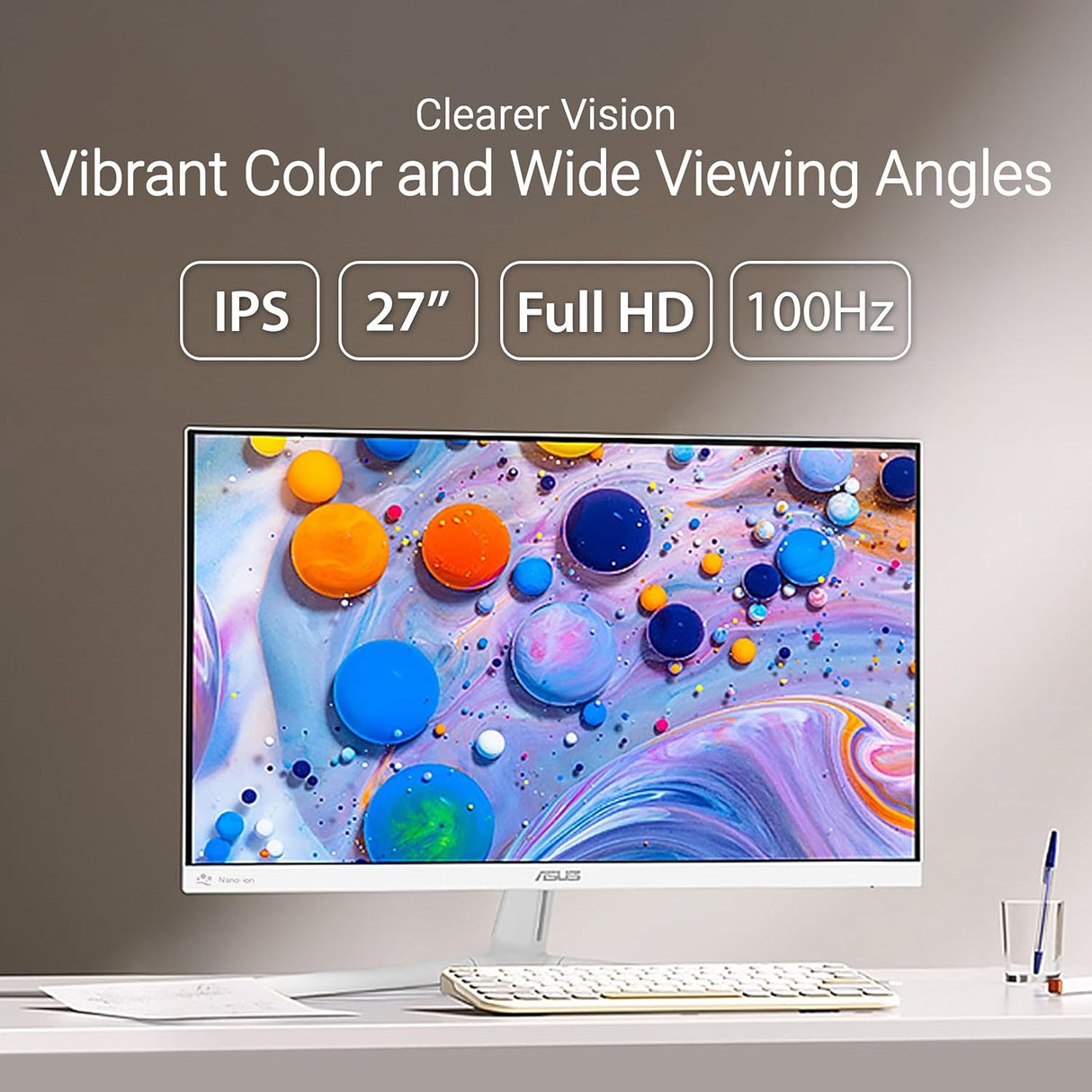 ASUS VU279HFI-W 27 Inch FHD IPS 100Hz Eye Care Monitor