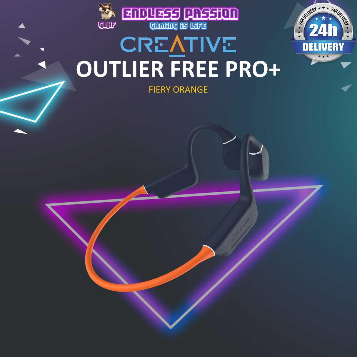 Creative Outlier Free Pro+ Wireless Waterproof Bone Conduction Headphones with Adjustable Transducers