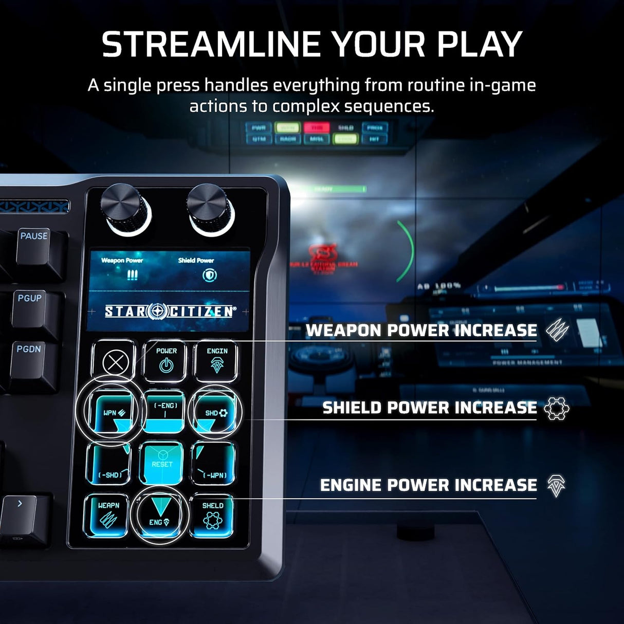 Corsair GALLEON 100 SD Stream Deck-Integrated Mechanical Keyboard - CORSAIR MLX Pulse - Black