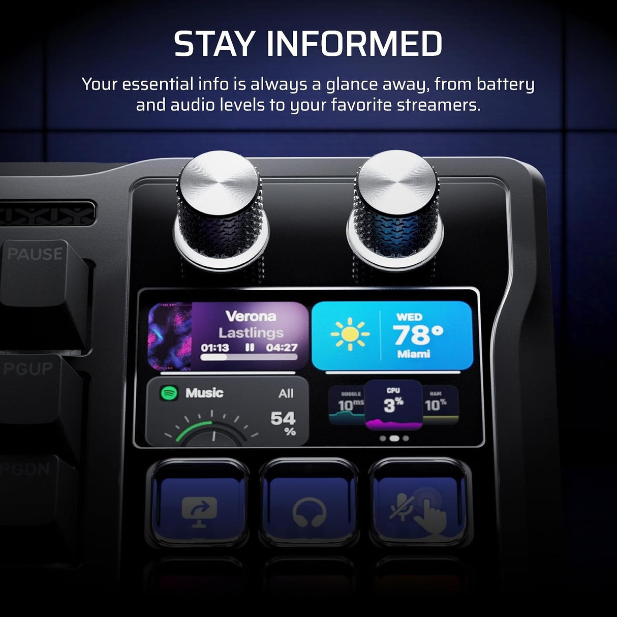 Corsair GALLEON 100 SD Stream Deck-Integrated Mechanical Keyboard - CORSAIR MLX Pulse - Black