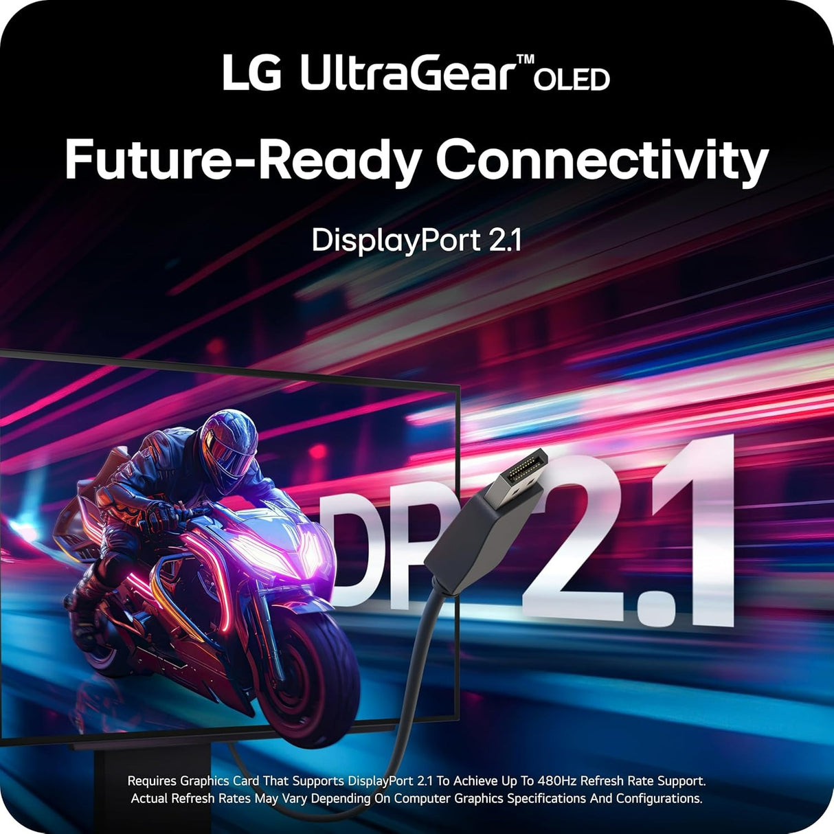 LG Monitor 27GX790A-B 27 Inch UltraGear OLED QHD 1440P 480Hz 0.03ms G-Sync® Compatible DisplayPort 2.1 Gaming Monitor