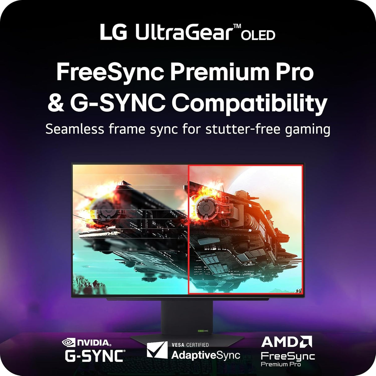 LG Monitor 27GX790A-B 27 Inch UltraGear OLED QHD 1440P 480Hz 0.03ms G-Sync® Compatible DisplayPort 2.1 Gaming Monitor