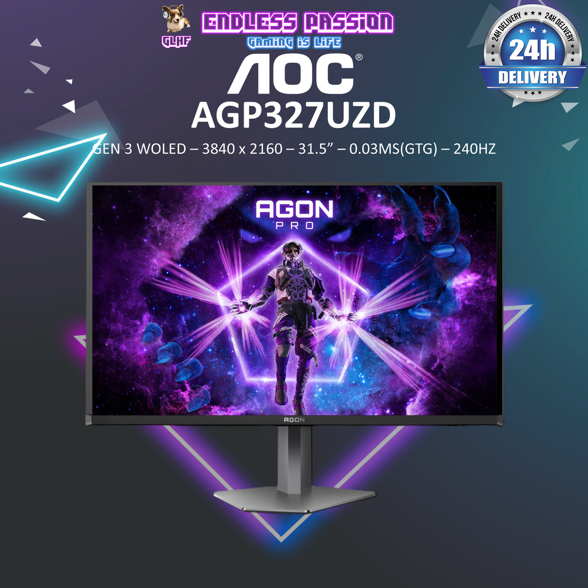 AOC AGON Pro AGP327UZD 31.5-inch WOLED Dual Mode Gaming Monitor
