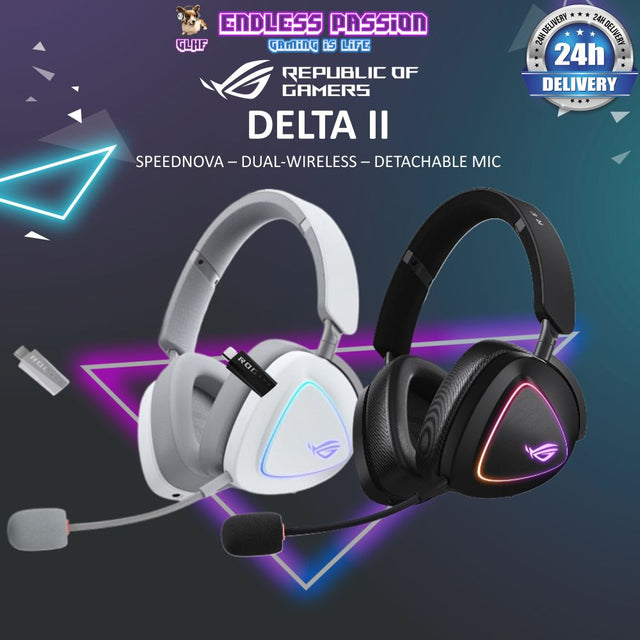 ASUS ROG Delta II Tri-Mode Dual Wireless Gaming Headset – Endless