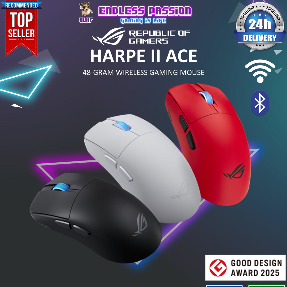 ASUS ROG Harpe II Ace Wireless Gaming Mouse