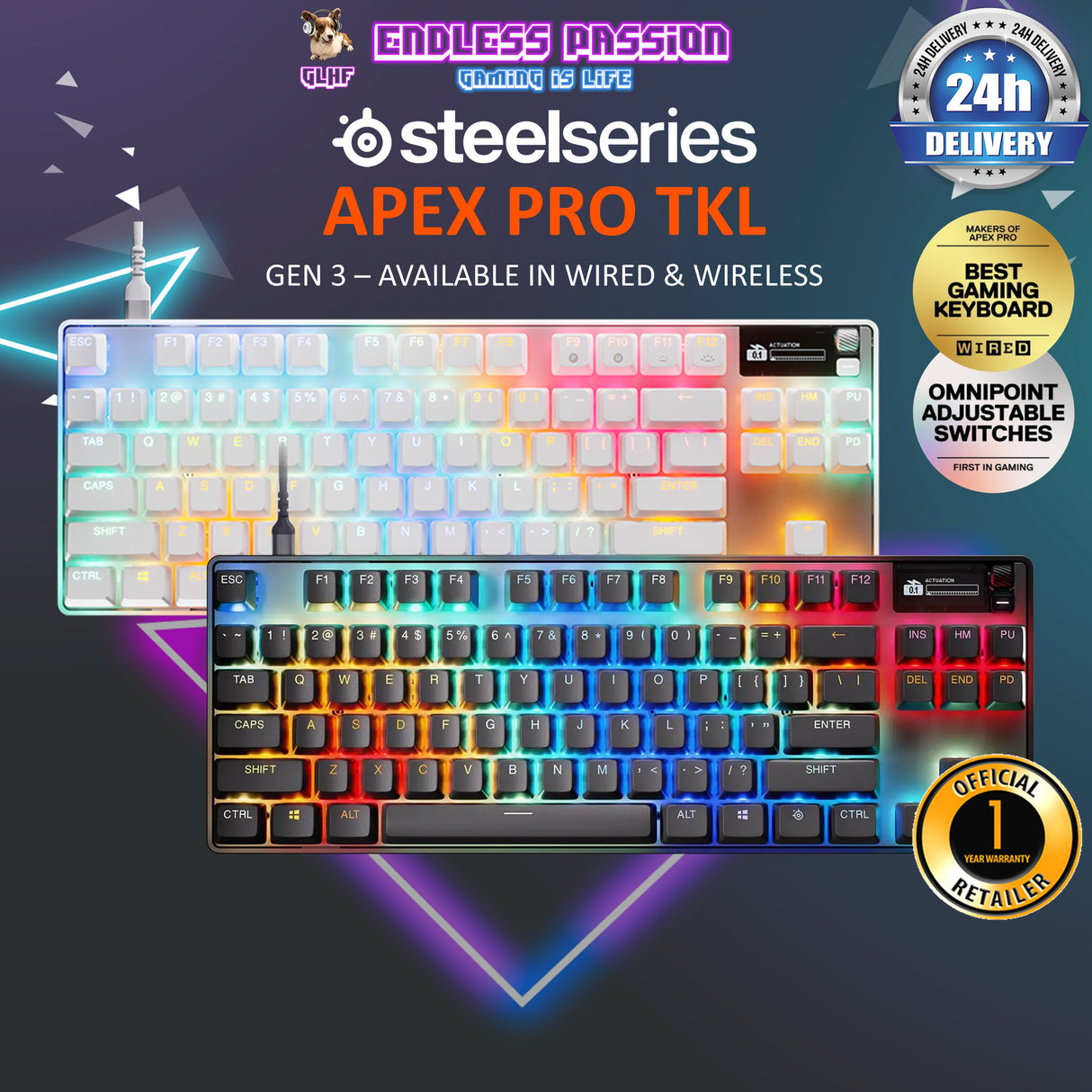SteelSeries Apex Pro TKL Gen 3 Wired Gaming Keyboard