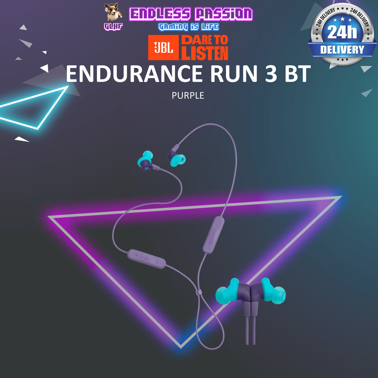 JBL Endurance Run 3 BT Sweatproof Wireless In-Ear Sports Headphone