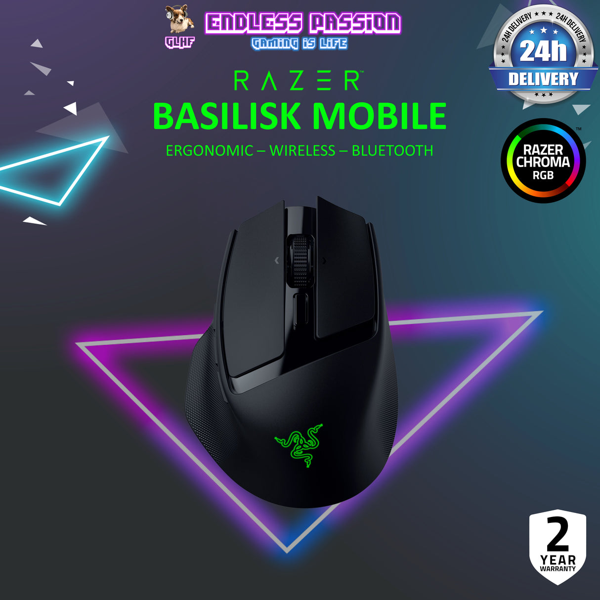 Razer Basilisk Mobile - Portable Ergonomic Gaming Mouse
