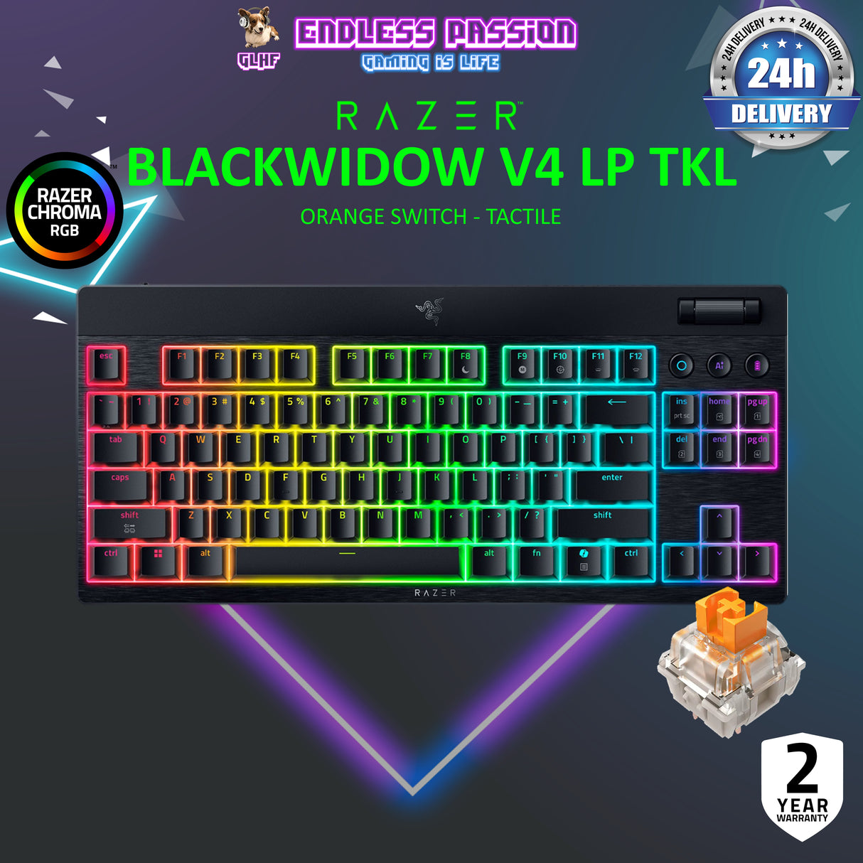 Razer BlackWidow V4 Low profile Tenkeyless HyperSpeed
