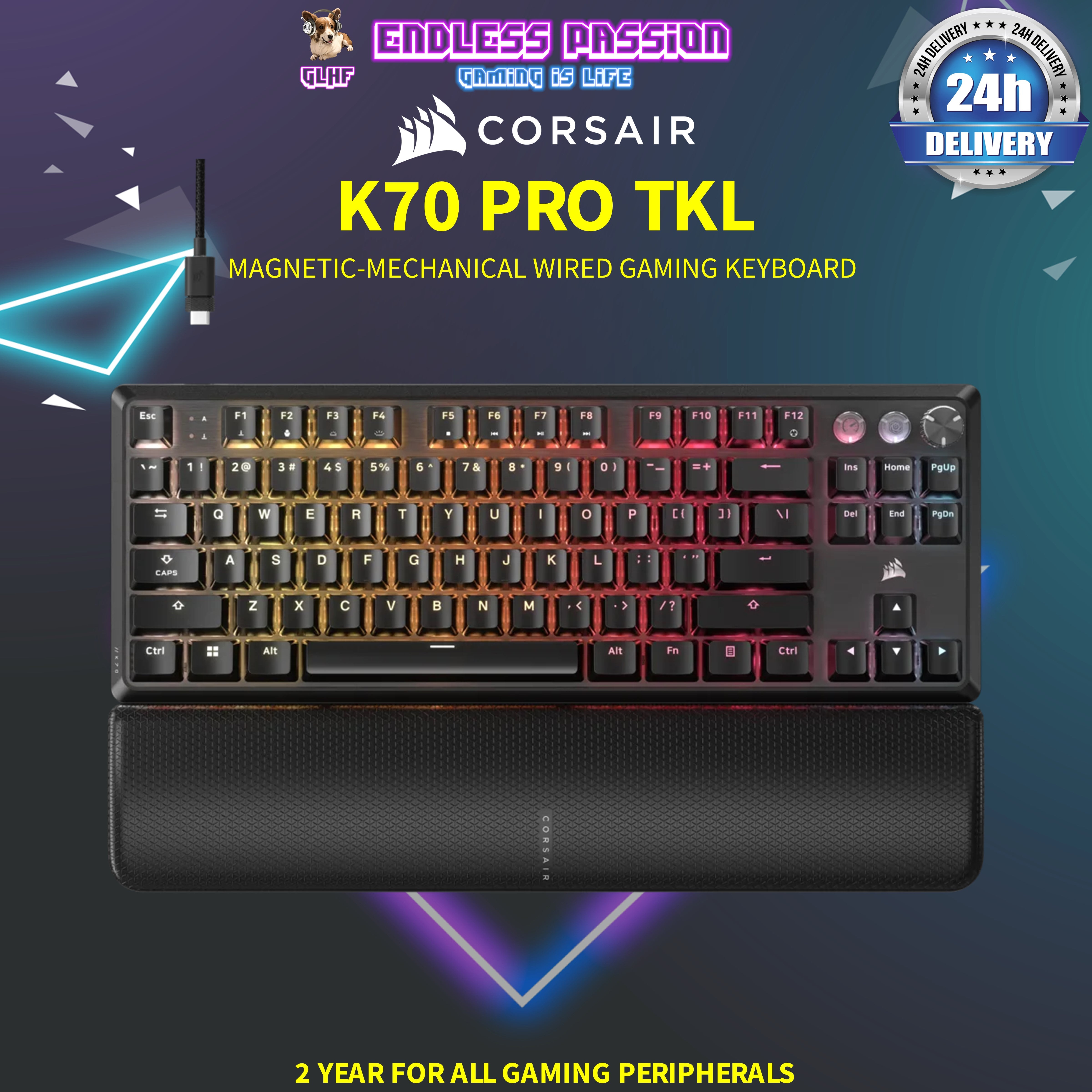 Corsair K70 PRO TKL Hall Effect Programmable Gaming Keyboard with