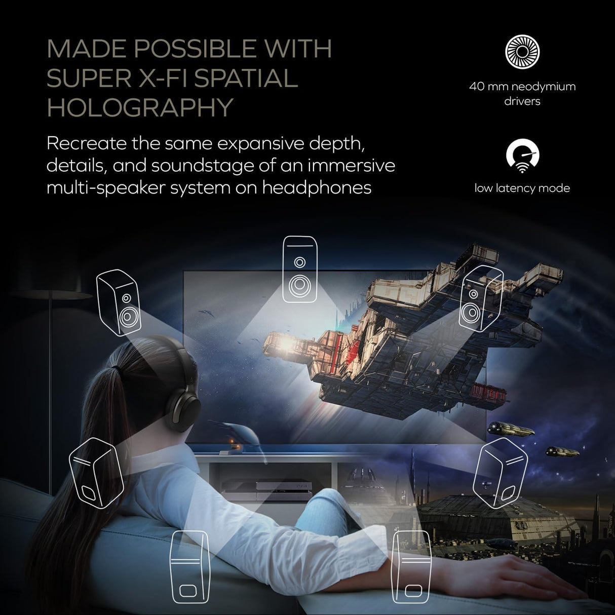 Creative Zen Hybrid SXFI Wireless Over-Ear Headphones