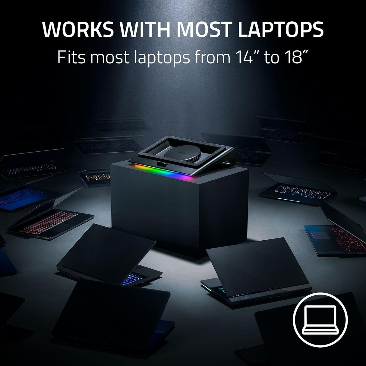 Razer Ergonomic Laptop Cooling Pad - Premium Cooling Solution for Gaming & Professional use