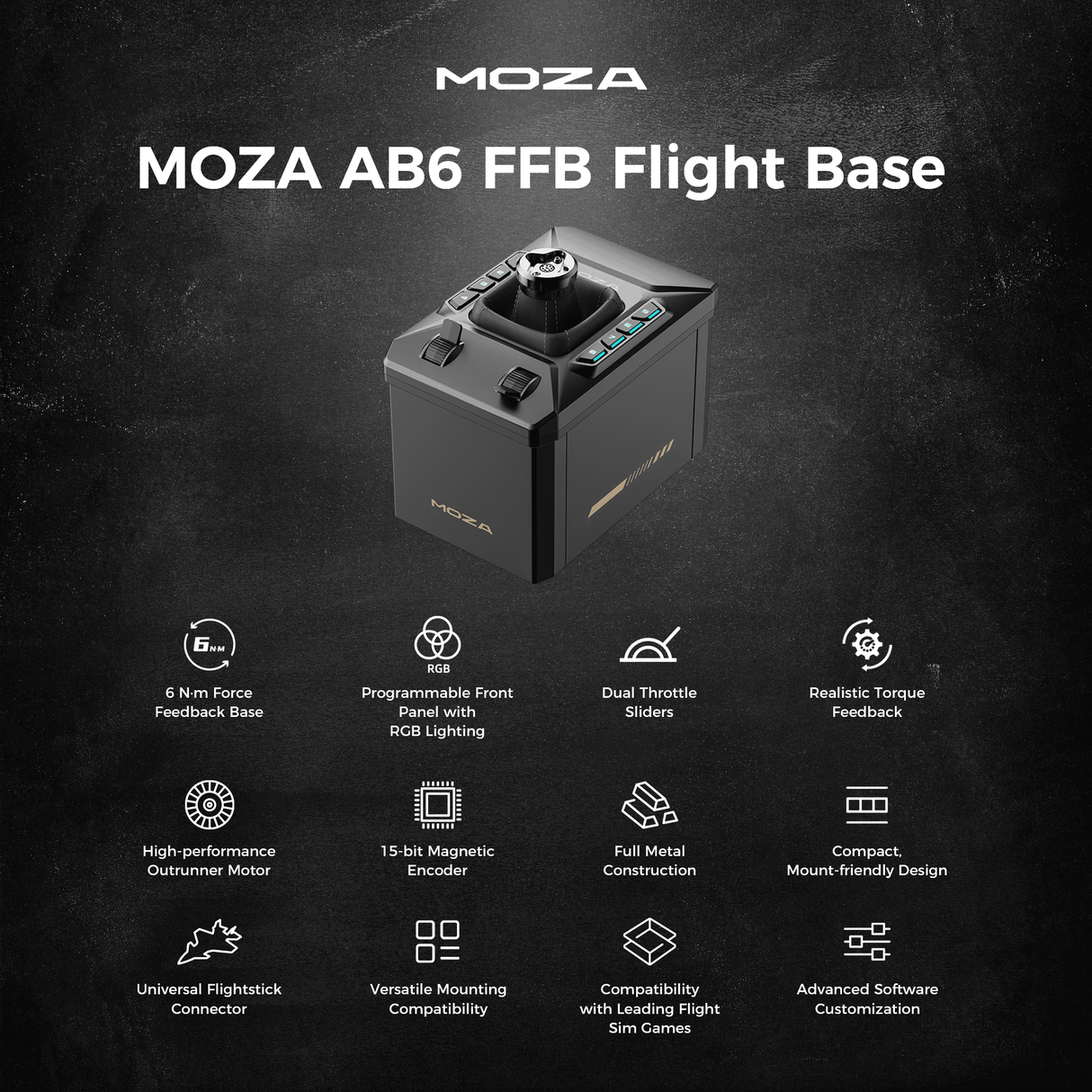 MOZA AB6 Force Feedback Flight Simulator