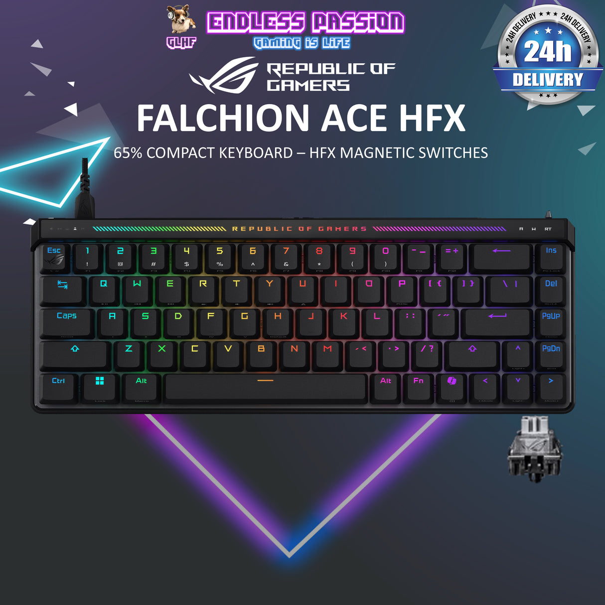 ASUS ROG Falchion Ace HFX 65% Analog Gaming Keyboard