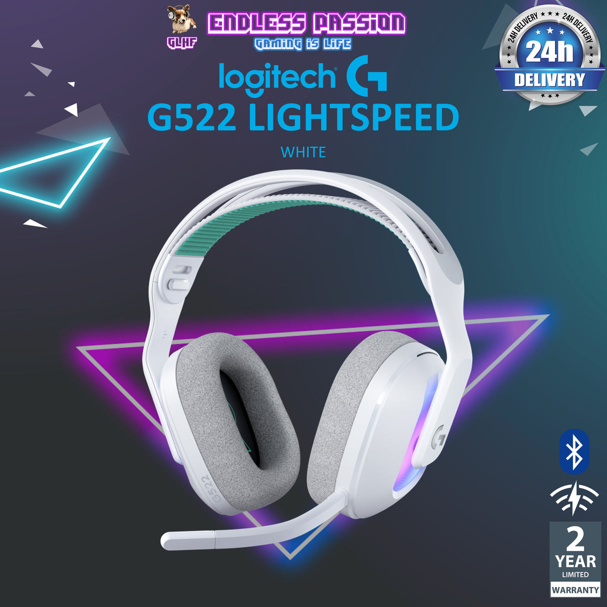 Logitech G522 LIGHTSPEED Wireless Gaming Headset with LIGHTSYNC RGB