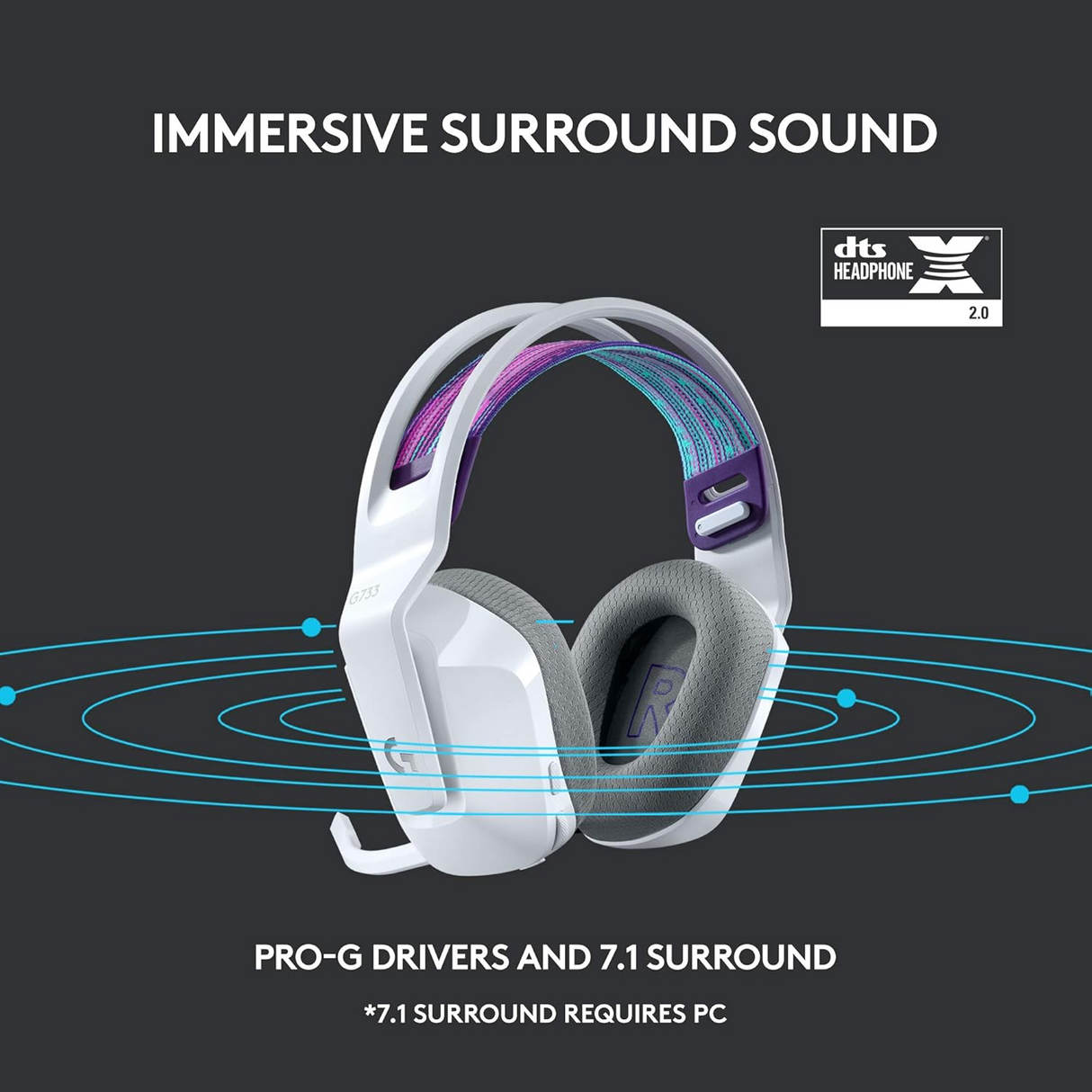 Logitech G522 LIGHTSPEED Wireless Gaming Headset with LIGHTSYNC RGB