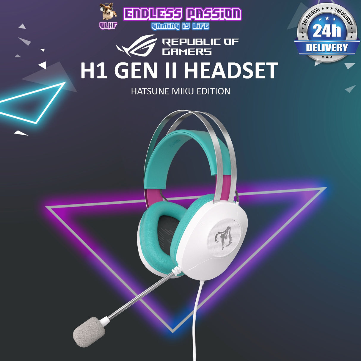 ASUS TUF Gaming H1 Gen II Wired Gaming Headset - Hatsune Miku Edition