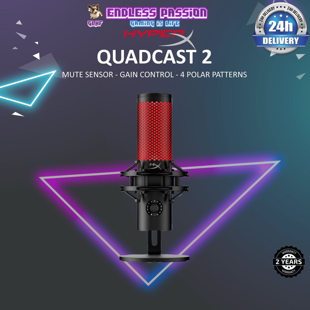 HyperX QuadCast 2 Microphone – Endless Passion