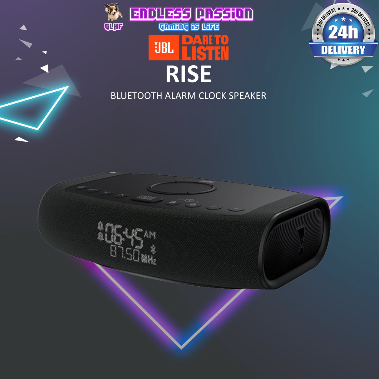 JBL Rise - Bluetooth Alarm Clock Speaker With Wireless Charging
