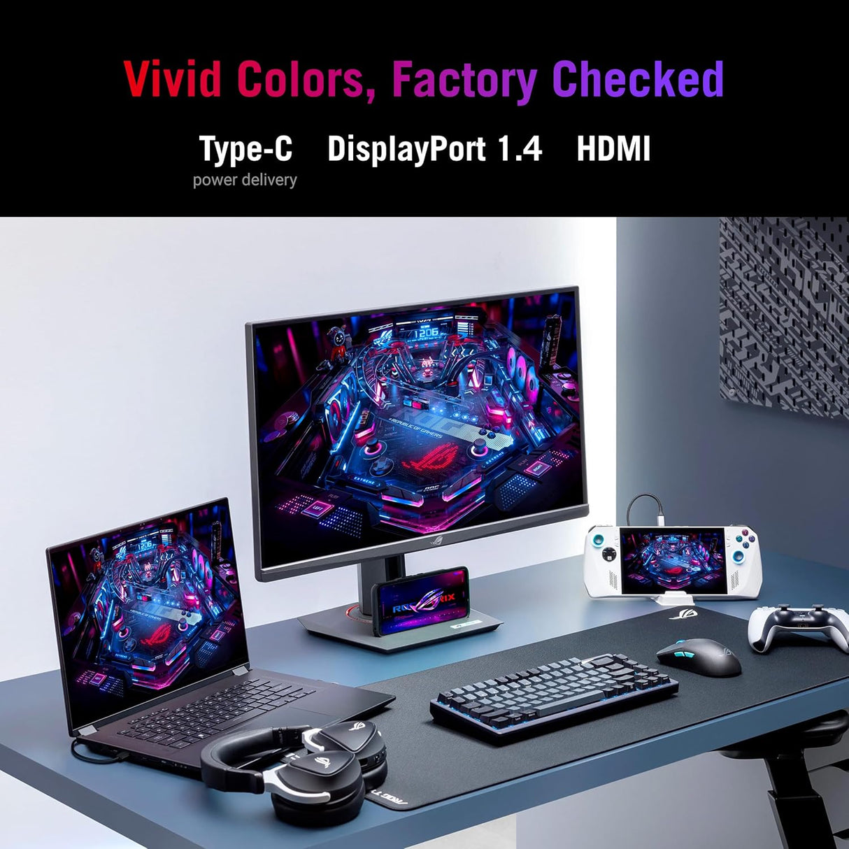 ASUS Gaming Monitor XG27ACMS - QHD - Fast IPS - 2560x1440 - 27" - 0.3ms - 320HZ(OC) - HDR